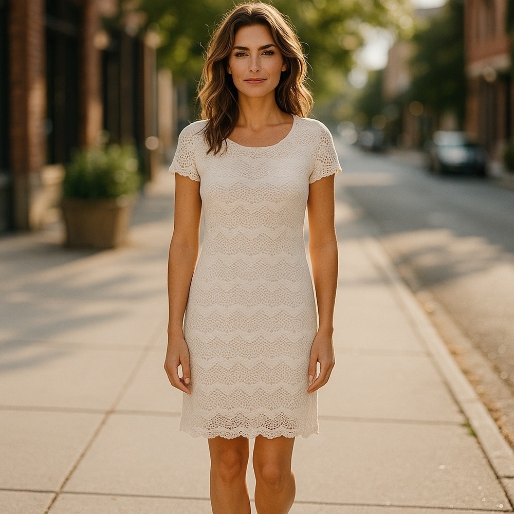 DE Collection Nude Short Sleeve Knit Dress